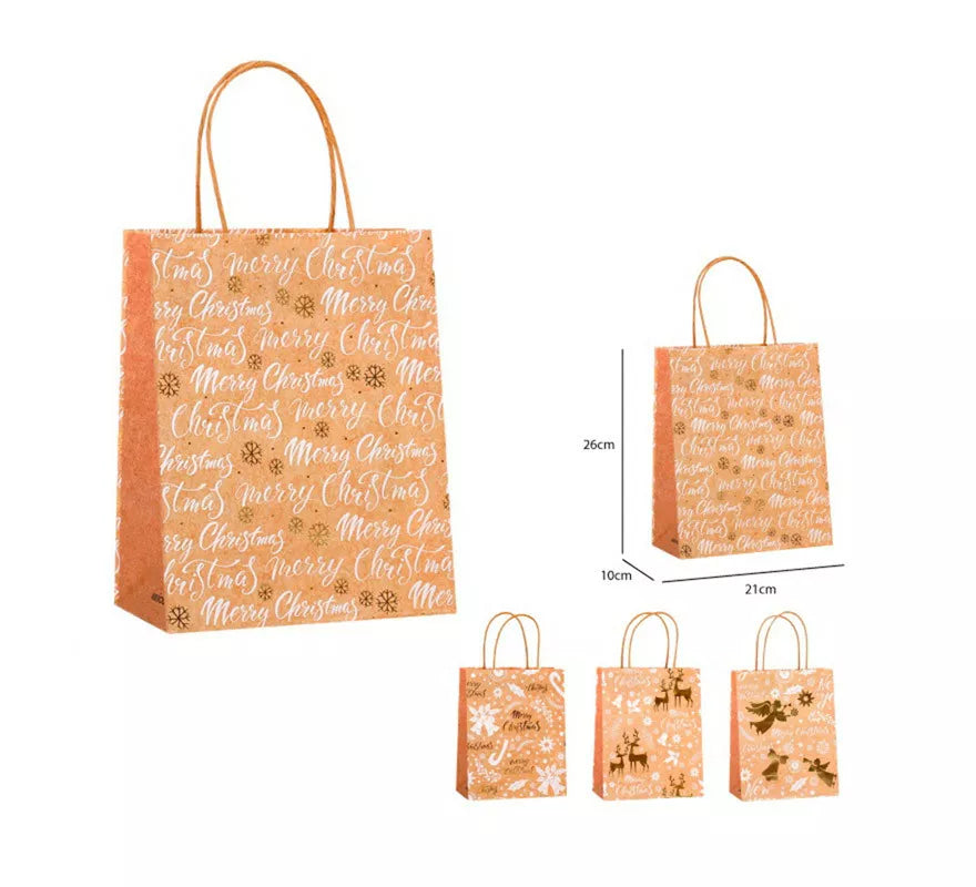 Translation missing: es.Bolsa Regalo Navidad Kraft de 21x25.5x10 cm en modelos surtidos