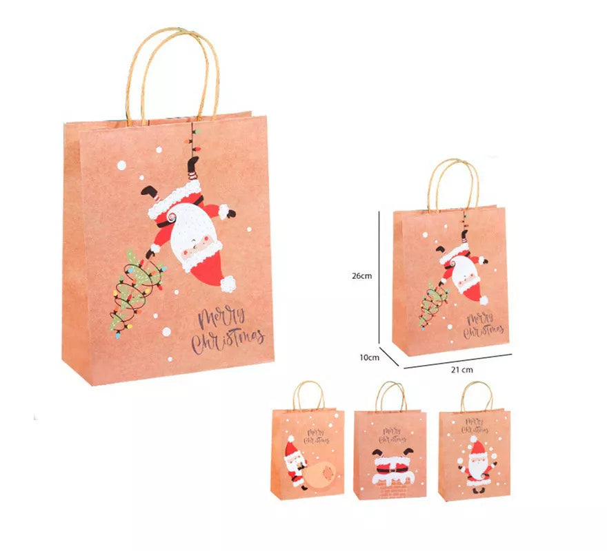 Translation missing: es.Bolsa Regalo Navidad Kraft de 21x26x10 cm en modelos surtidos