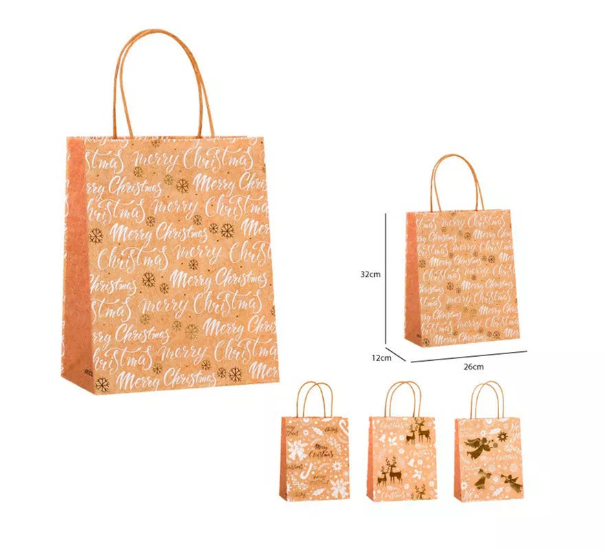 Translation missing: es.Bolsa Regalo Navidad Kraft de 26x32x12 cm en modelos surtidos