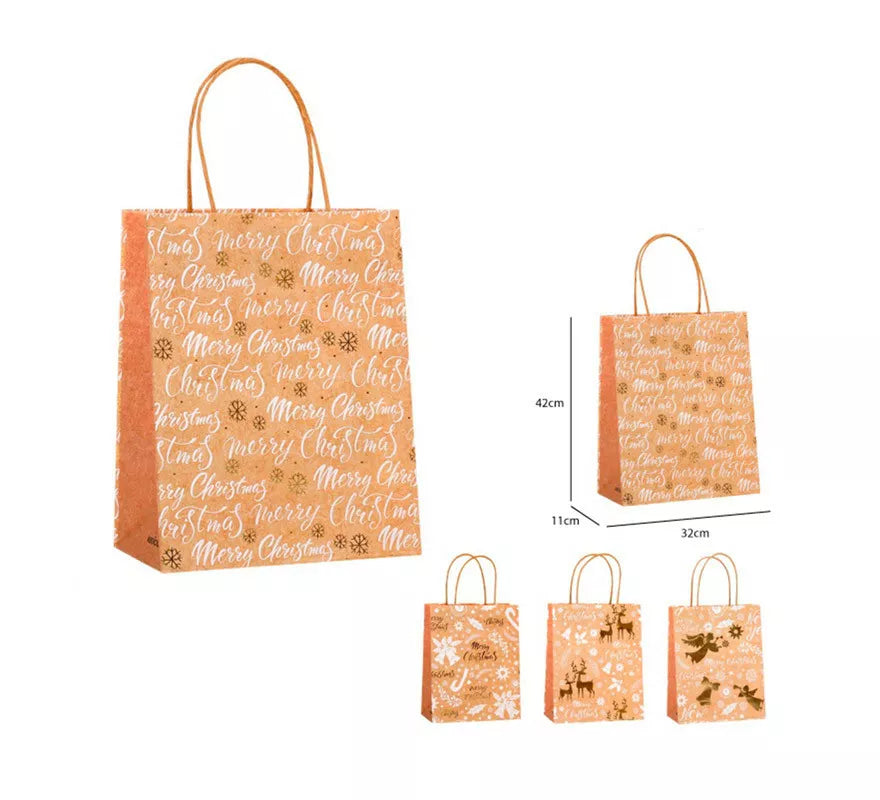 Translation missing: es.Bolsa Regalo Navidad Kraft de 32x42x11 cm en modelos surtidos