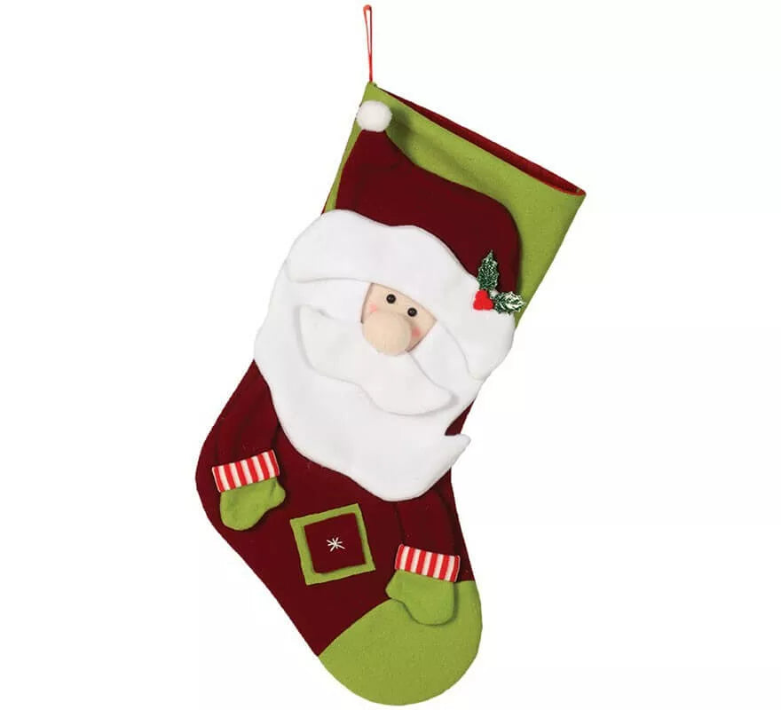 Translation missing: es.Bota de Papá Noel Verde y Marrón 55 cm