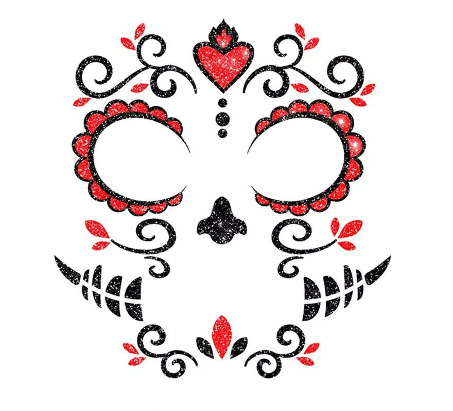 Translation missing: es.Brillantina Facial Catrina rojo de 20x20 cm