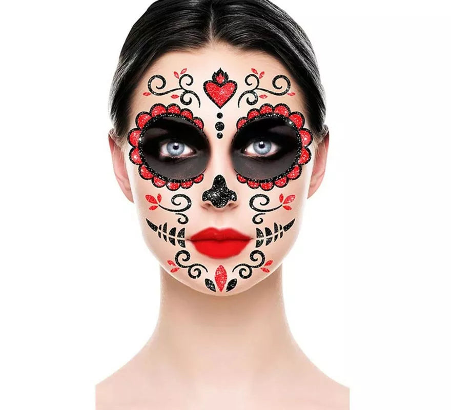 Translation missing: es.Brillantina Facial Catrina rojo de 20x20 cm