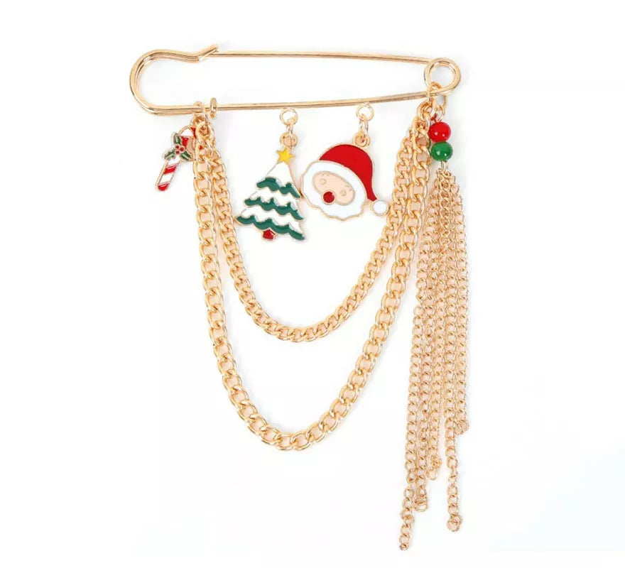 Translation missing: es.Broche de Figuritas Navideñas con flecos de 8x8 cm