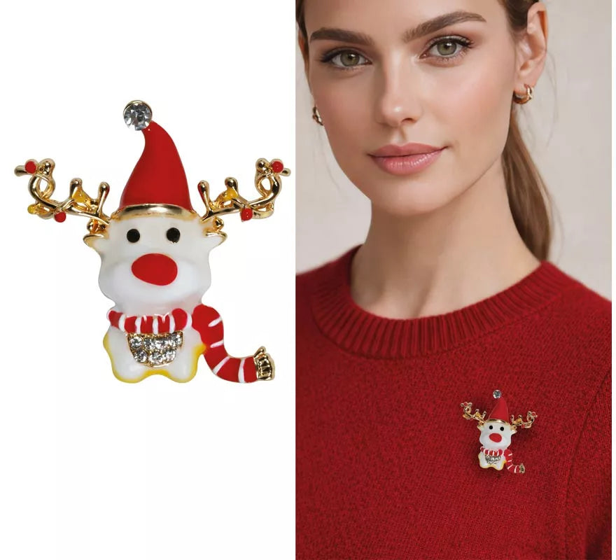 Broche Metálico de Reno Navideño de 3,5 cm