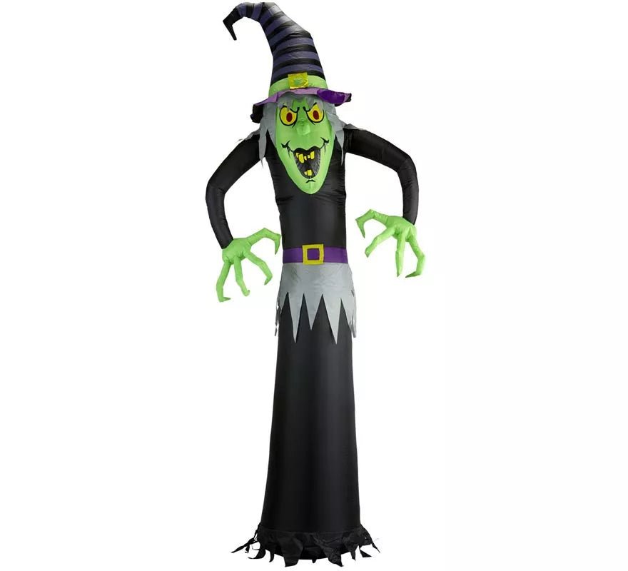 Translation missing: es.Bruja Auto Hinchable de Halloween con Iluminación de 244 cm