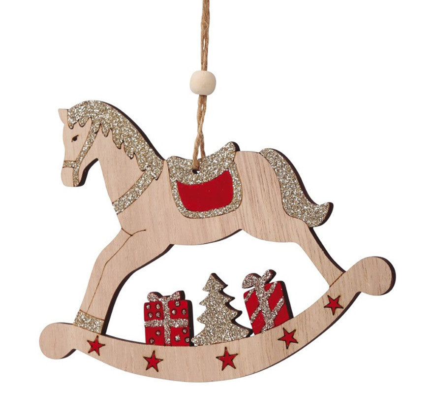 Translation missing: es.Caballito de Madera Colgante de 13 cms