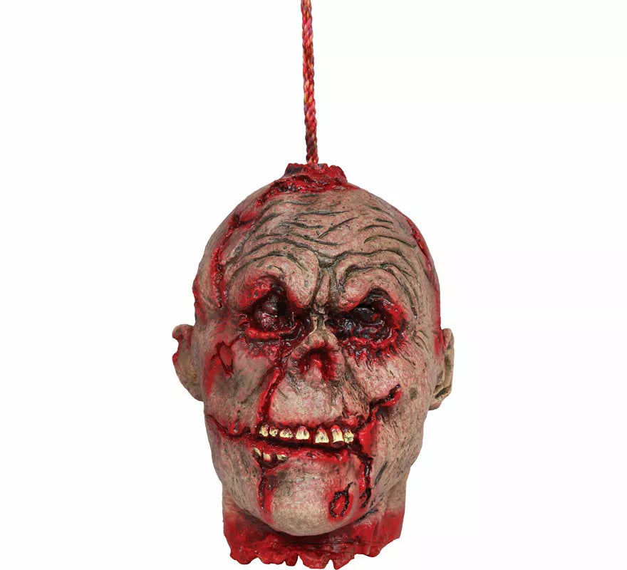 Cabeza Colgante Zombie Sangrienta de 28 cm