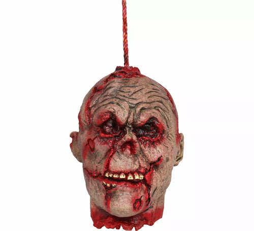 Cabeza Colgante Zombie Sangrienta de 28 cm