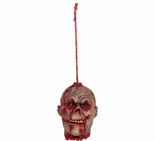 Cabeza Colgante Zombie Sangrienta de 28 cm