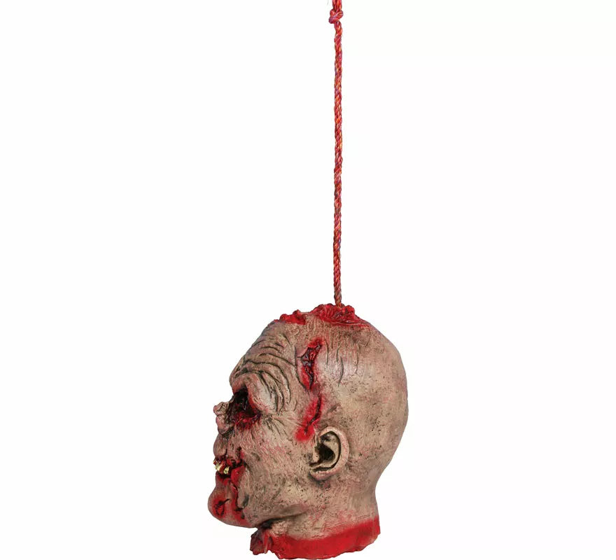 Cabeza Colgante Zombie Sangrienta de 28 cm