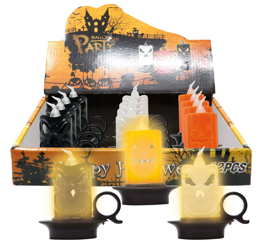 Caja de 12 Velas con Luz Surtidas de 7X8 cm