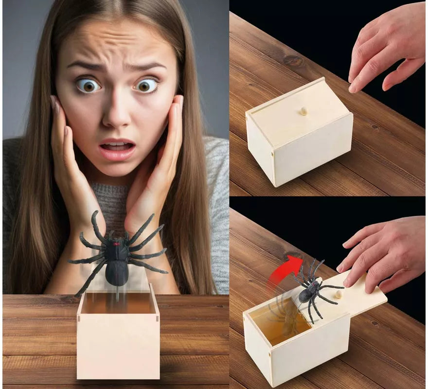 Translation missing: es.Caja de Madera con Araña de Broma