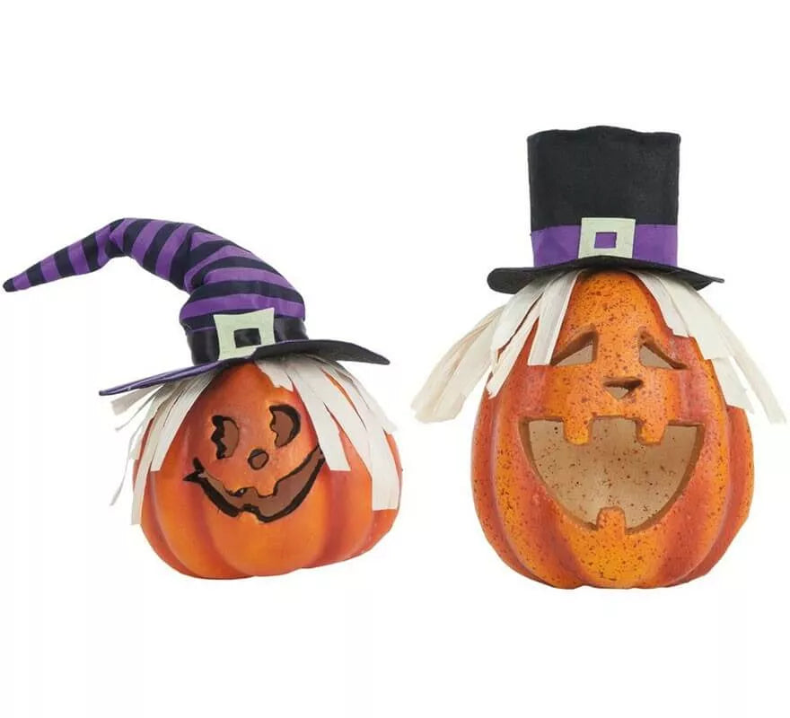 Translation missing: es.Calabaza Bruja con luz de 23x23 cm en 2 modelos surtidos