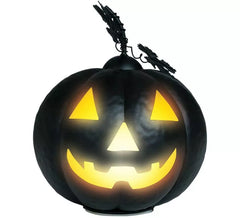 Calabaza Metálica negra con Luz 16 cm