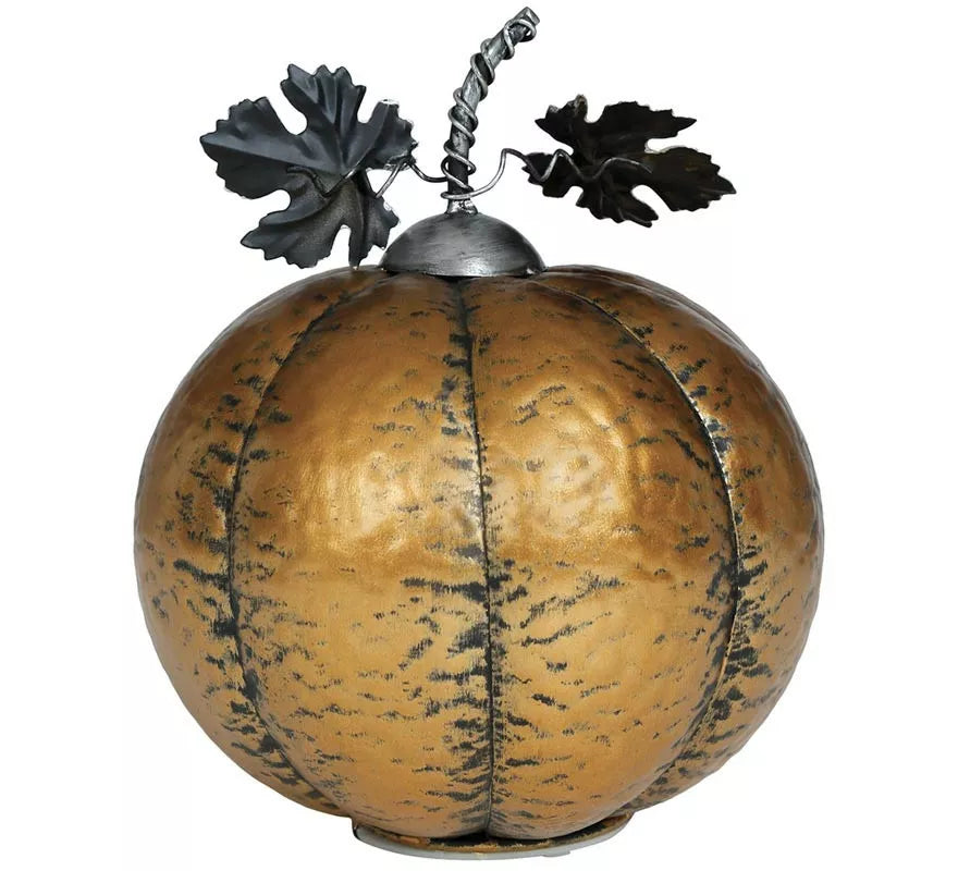 Translation missing: es.Calabaza Metálica oro con Luz 16 cm