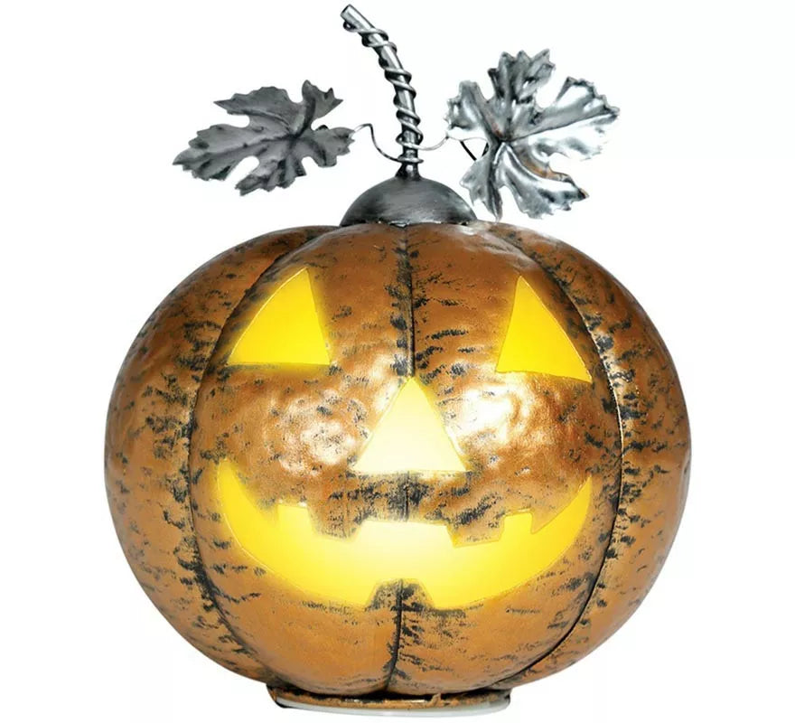 Translation missing: es.Calabaza Metálica oro con Luz 16 cm