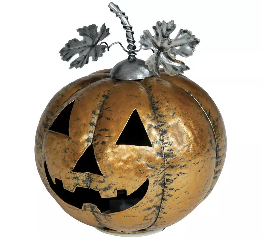 Translation missing: es.Calabaza Metálica oro con Luz 16 cm