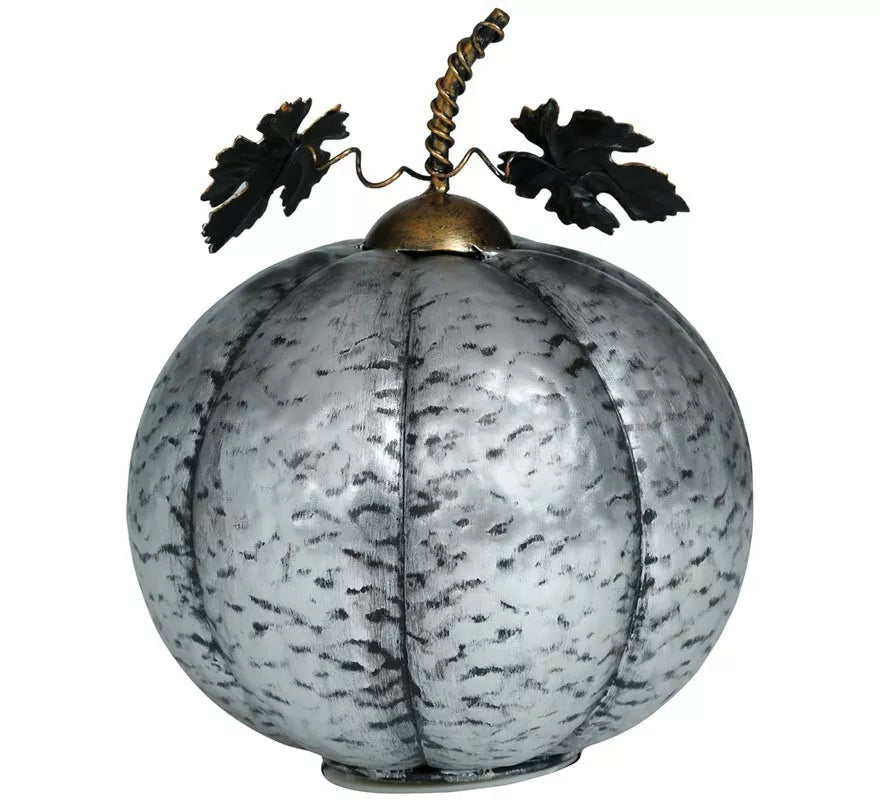 Translation missing: es.Calabaza Metálica plata con Luz 16 cm