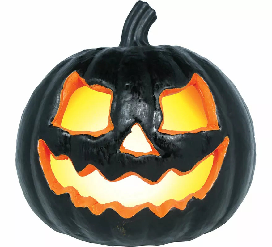 Translation missing: es.Calabaza negra con Luz de 20 cm