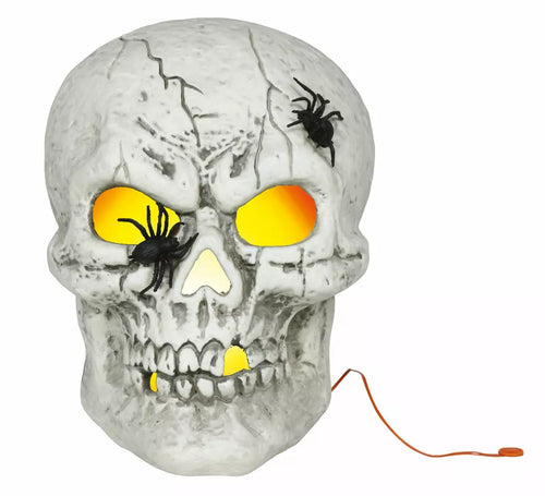 Calavera con Arañas con Luz de 35 cm