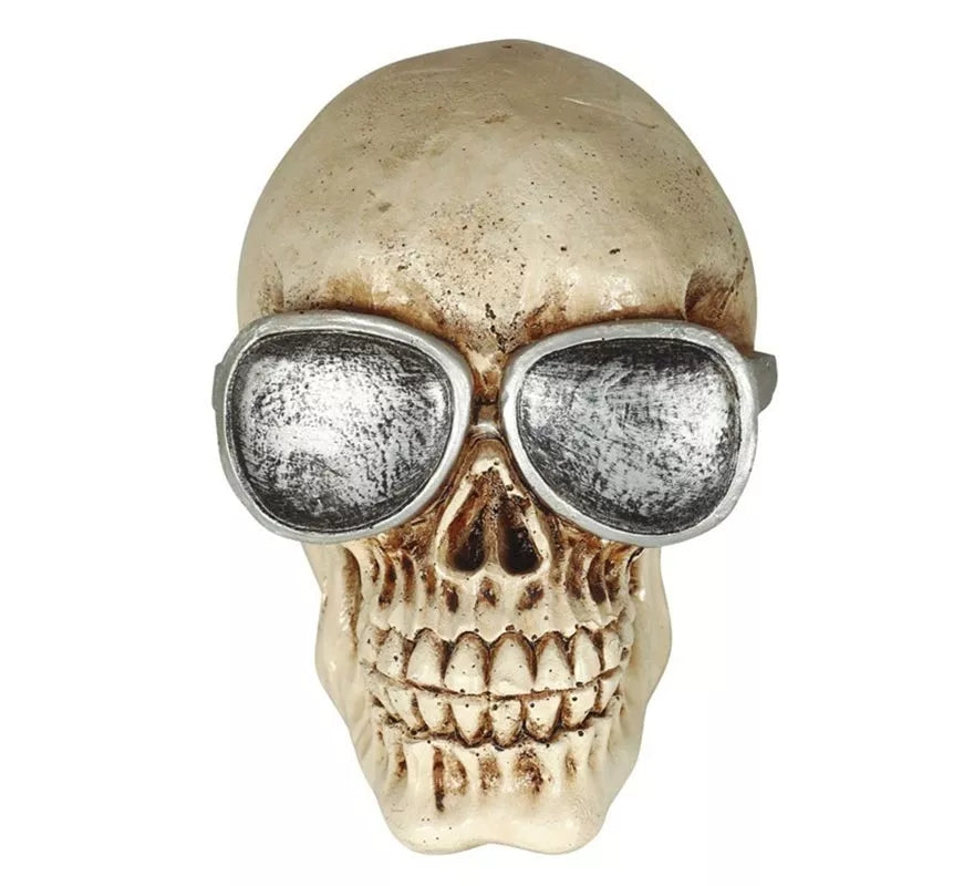 Translation missing: es.Calavera con Gafas Resina 11 cm