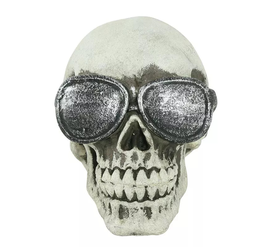 Translation missing: es.Calavera con Gafas Resina 11 cm