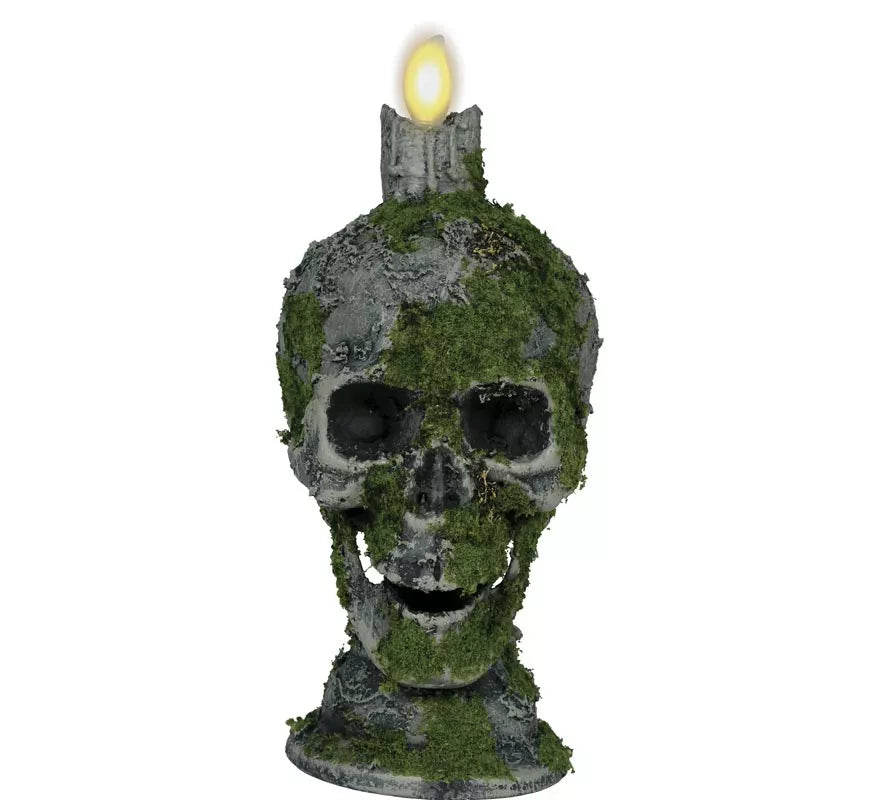Translation missing: es.Calavera con Vela y Musgo con Luz de 35 cm