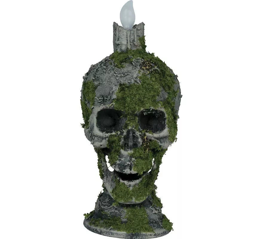 Translation missing: es.Calavera con Vela y Musgo con Luz de 35 cm
