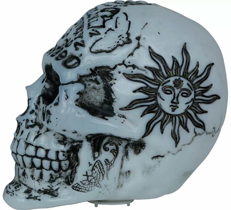 Calavera Ouija Decorada con Luz de 20 cm