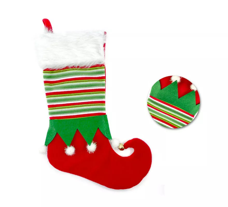 Translation missing: es.Calcetín de decoración de Navidad de Bota de Elfo de 46 cm