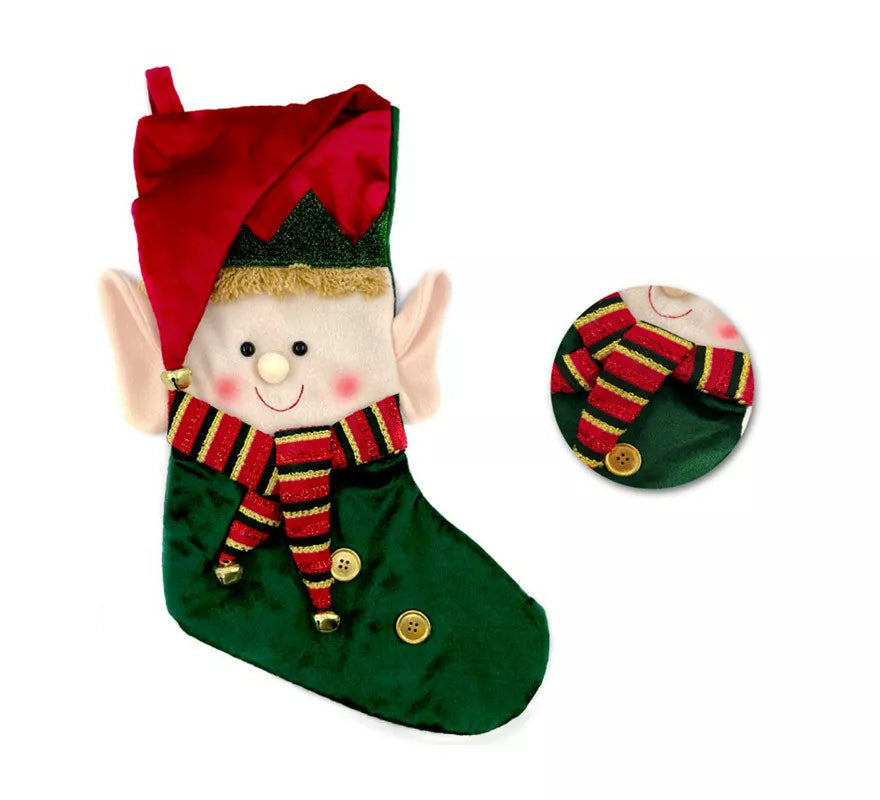 Translation missing: es.Calcetín de decoración de Navidad de Elfo de 56 cm