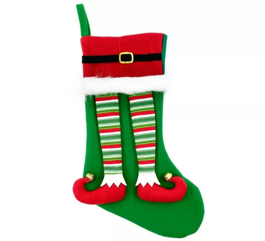Translation missing: es.Calcetín de Navidad de Piernas de Elfo de 46 cm