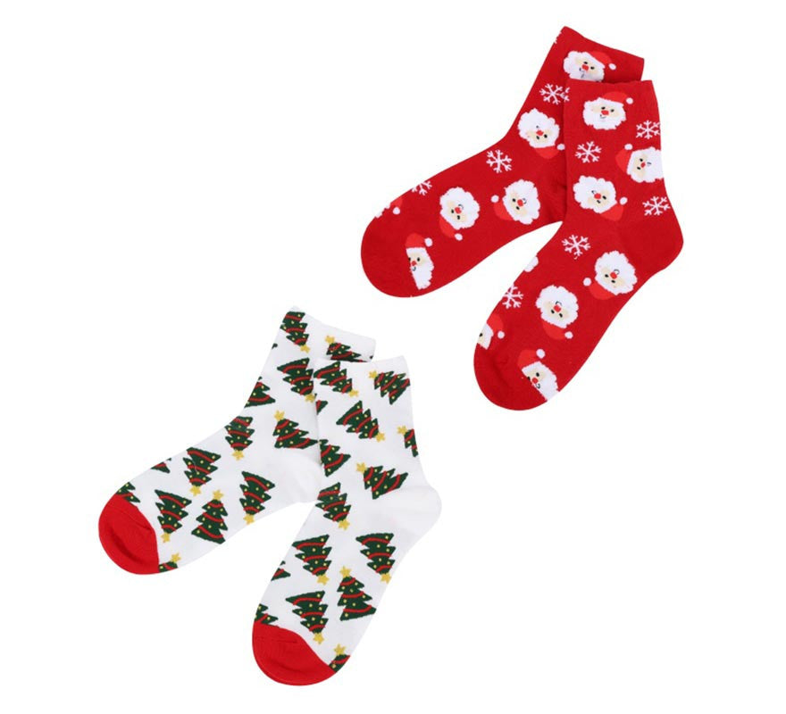 Translation missing: es.Calcetines Navideños Árbol y Papá Noel Talla 28-35 en modelos surtidos infantil