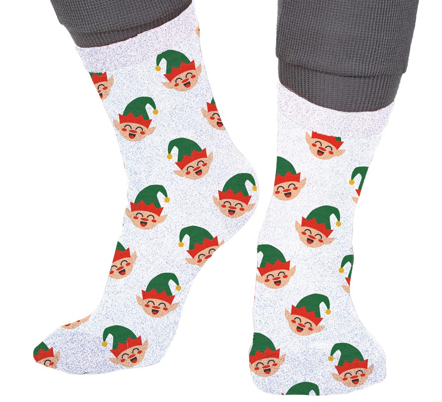 Translation missing: es.Calcetines Navideños Elfos con Purpurina en números del 22 al 41