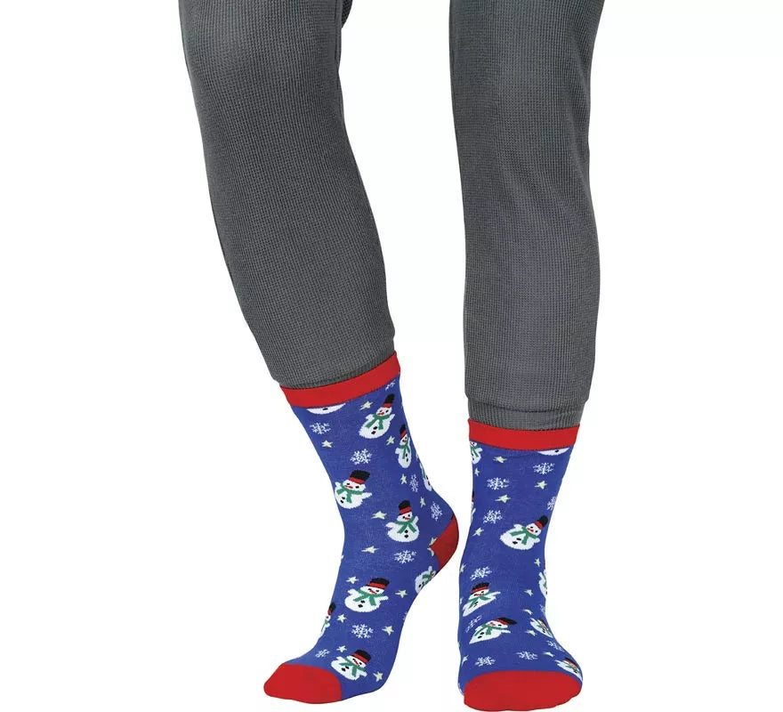 Translation missing: es.Calcetines Navideños Muñeco de Nieve azul en números del 22 al 48