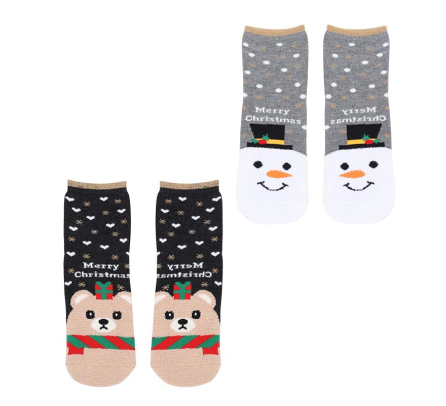 Translation missing: es.Calcetines Navideños Muñeco de nieve y Oso Talla 28-35 en modelos surtidos infantil