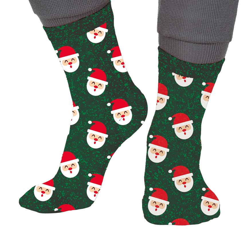 Calcetines Navideños Papá Noel con Purpurina en números del 22 al 41