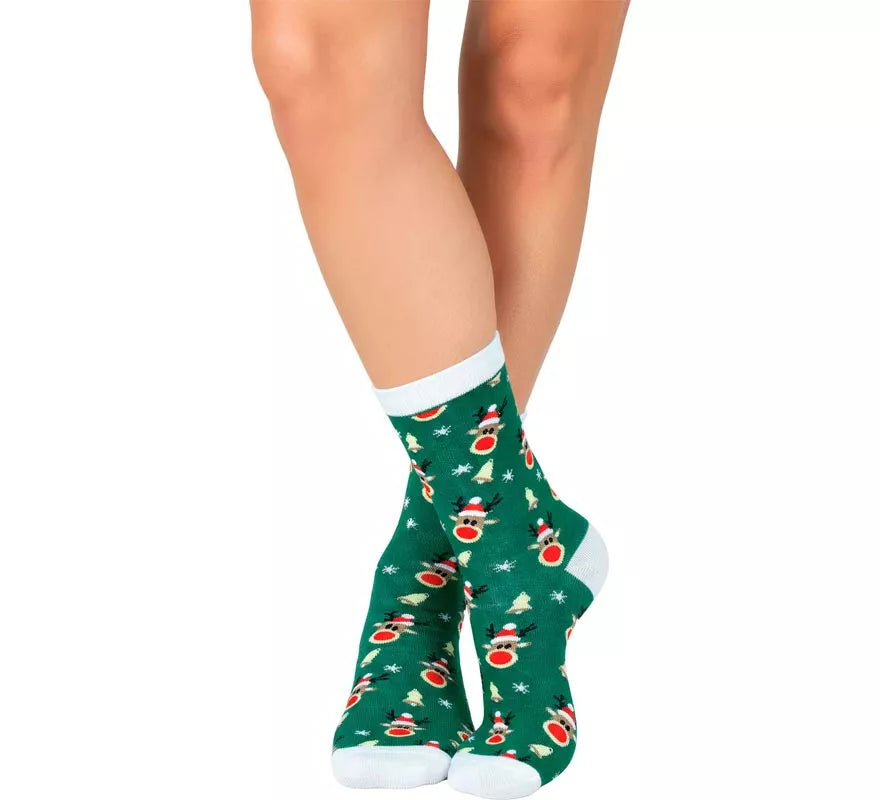 Translation missing: es.Calcetines Navideños Reno en números del 22 al 48