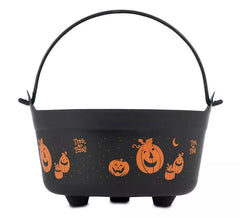 Caldero negro de bruja calabazas felices de 54x28x36 cm
