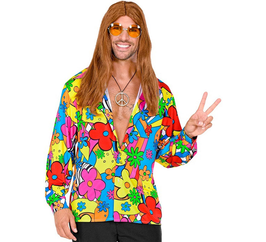 Translation missing: es.Camisa de Hippie de los Años 60 con Flores para hombre