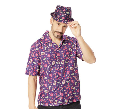Camisa de los Años 90 lila para hombre