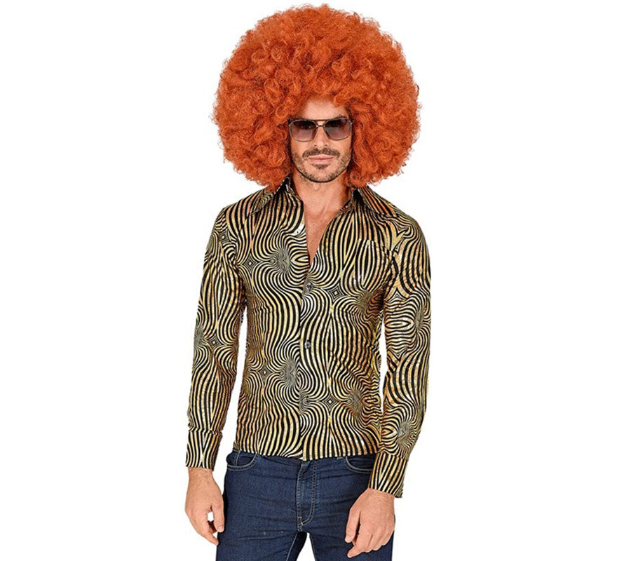 Translation missing: es.Camisa Disco Años 70 dorada para hombre
