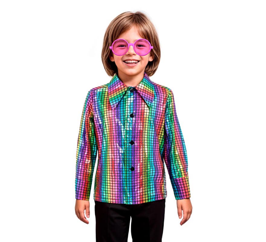 Translation missing: es.Camisa Disco Bling Arcoíris para niño