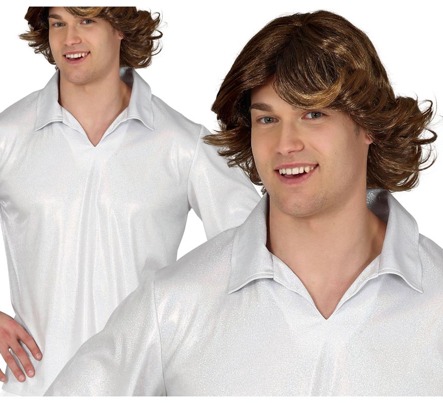 Translation missing: es.Camisa Disco Plateada para Hombre