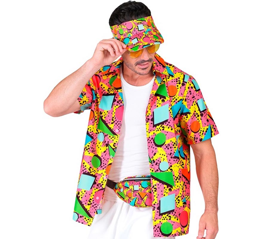 Translation missing: es.Camisa Estampada Años 80 multicolor para adultos