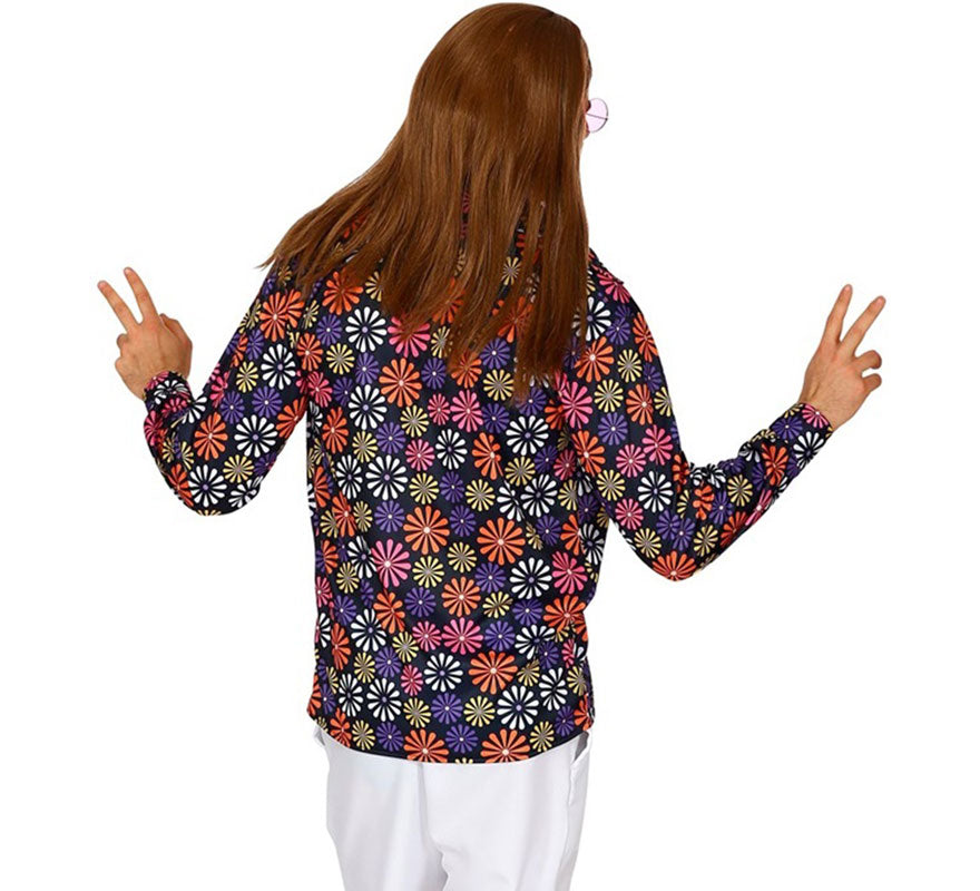 Translation missing: es.Camisa Estampada de Hippie de los Años 70 con Flores para hombre