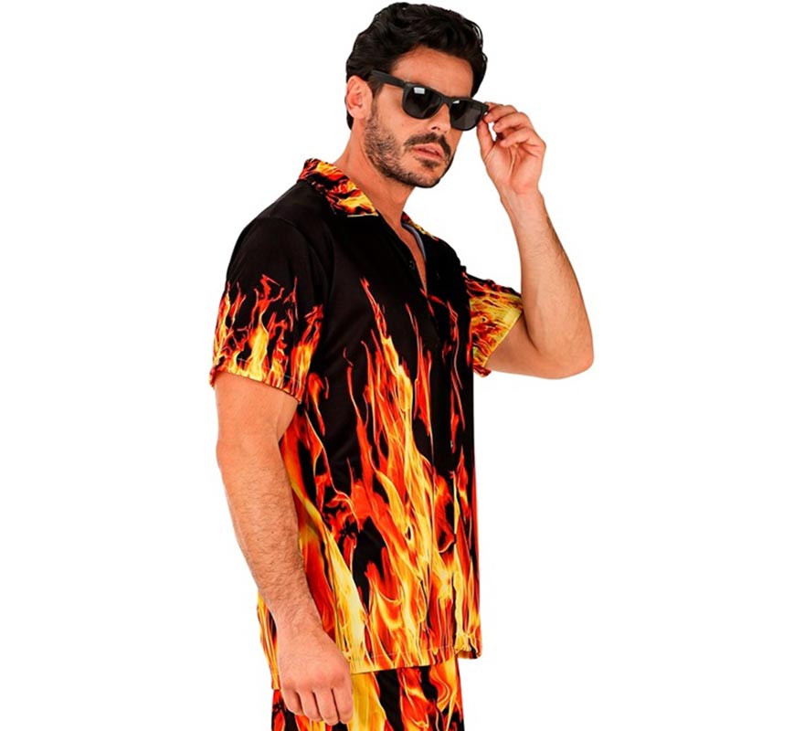 Translation missing: es.Camisa manga corta de Llamas para hombre