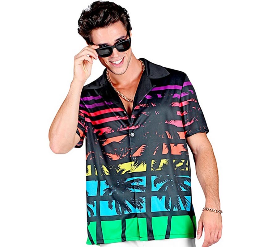 Translation missing: es.Camisa manga corta Hawaiana Años 80 para hombre