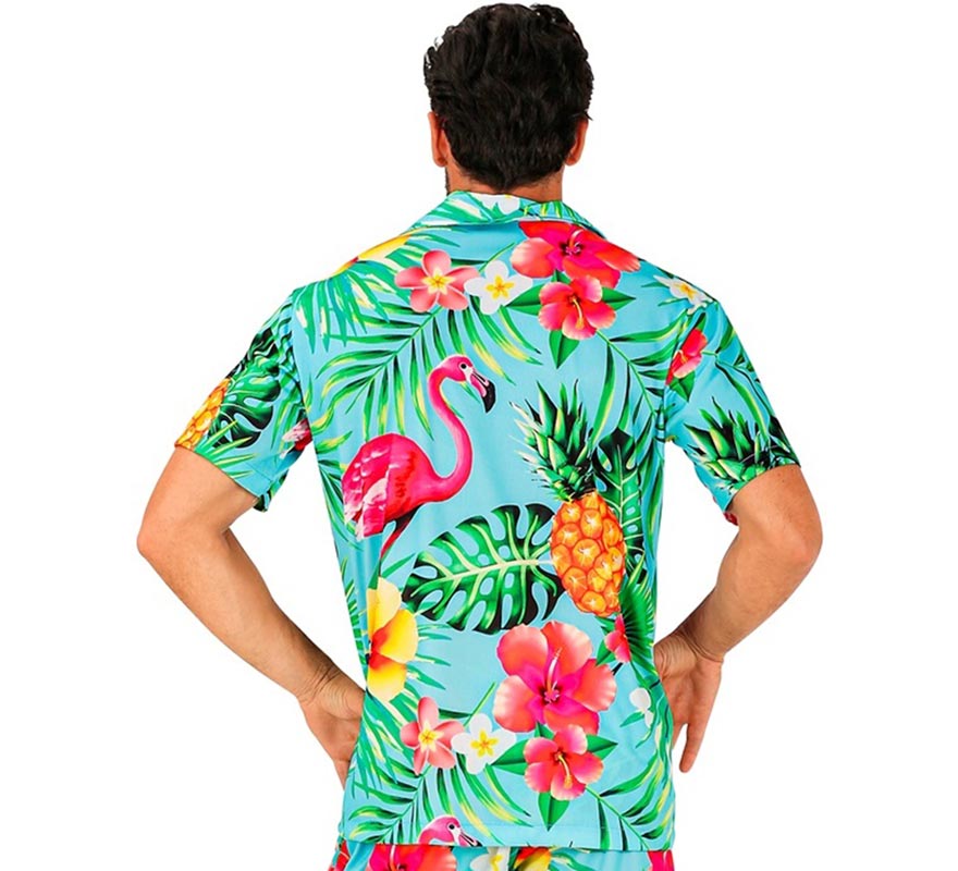 Camisa manga corta Hawaiana Estampado Tropical para hombre